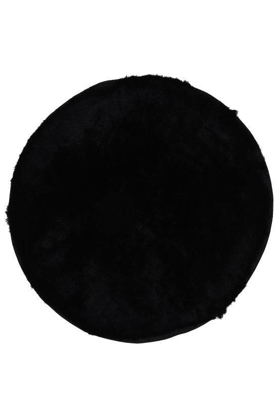 Tapis à poils longs Breeze ronde Noir