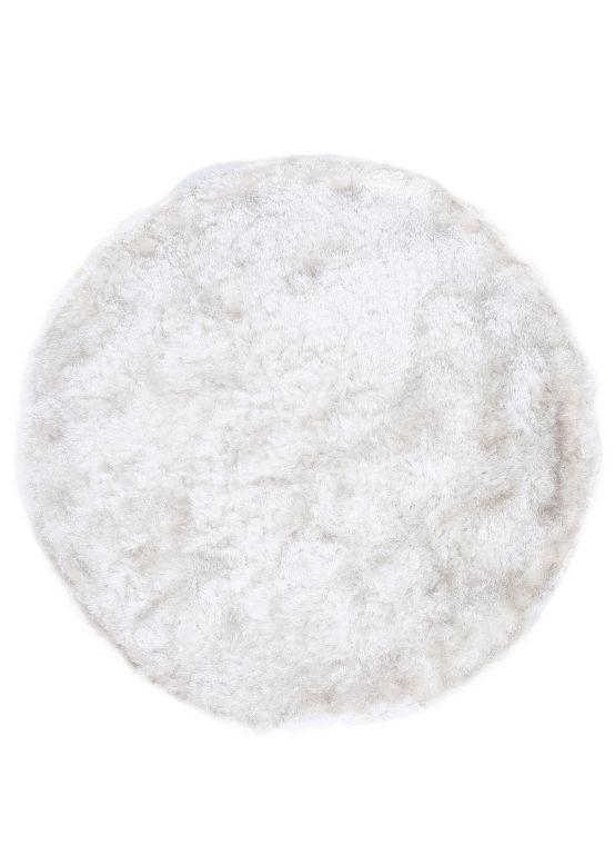 Tapis à poils longs Breeze ronde Blanc