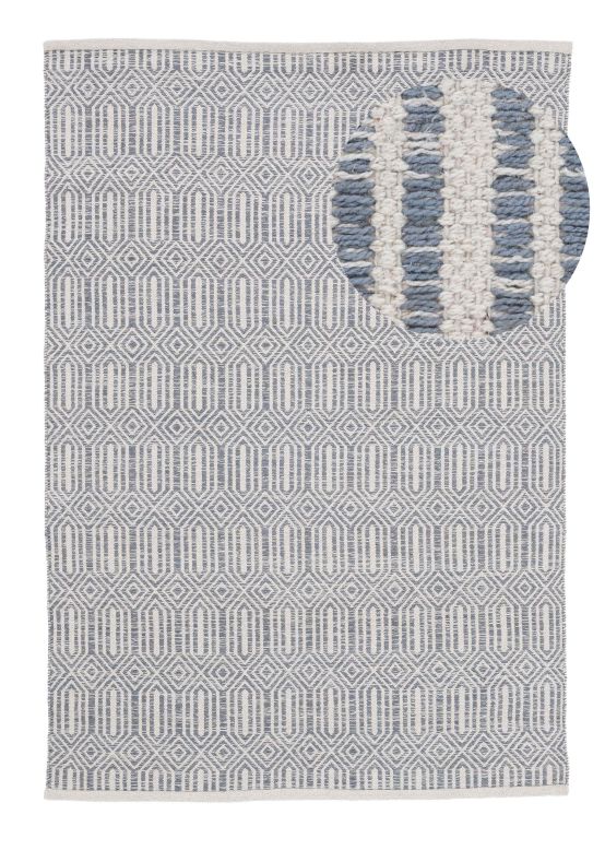 Tapis tissé à plat Kilim Oregan Gris