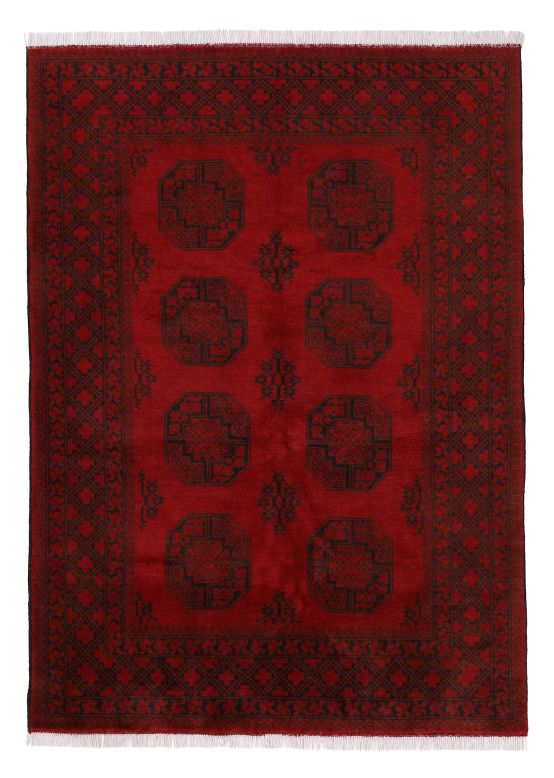Tapis Afghan Akhche Rouge