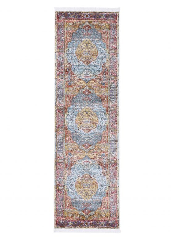 Tapis Vintage Esha couloir Multicouleur