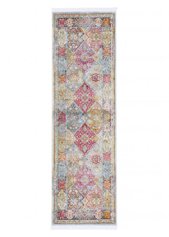 Tapis Vintage Harleen couloir Multicouleur