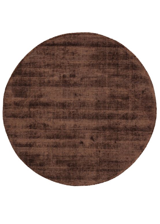 Tapis en viscose rond Ava Marron foncé