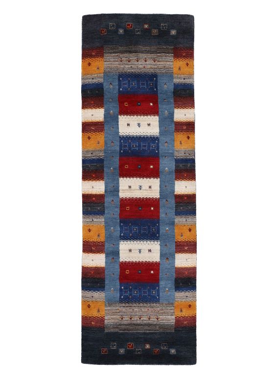 Tapis de laine Gabbeh Don couloir Multicouleur