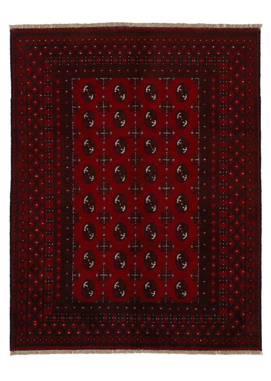 Tapis Afghan Akhche Bokhara Rouge