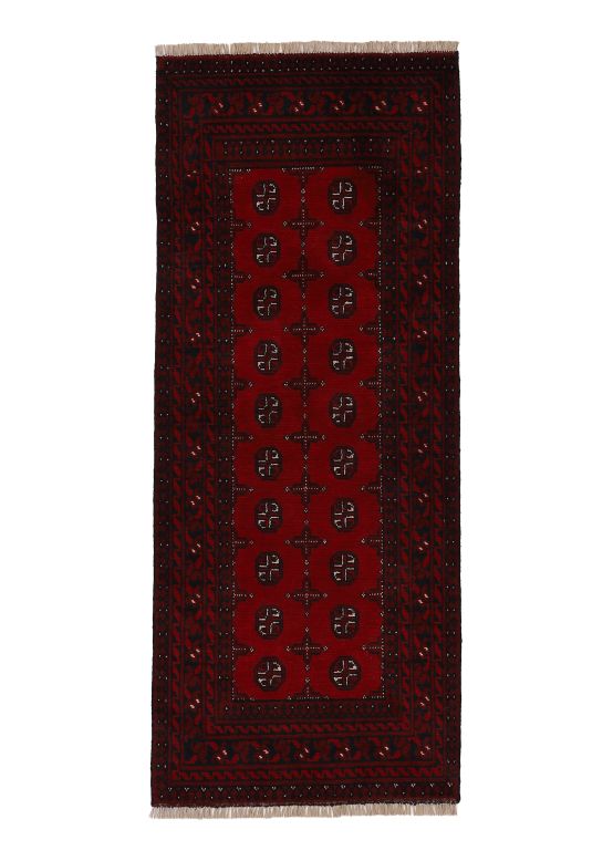 Tapis Afghan Akhche couloir Rouge