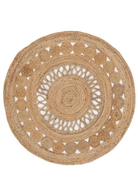 Tapis de Jute Ella ronde Beige