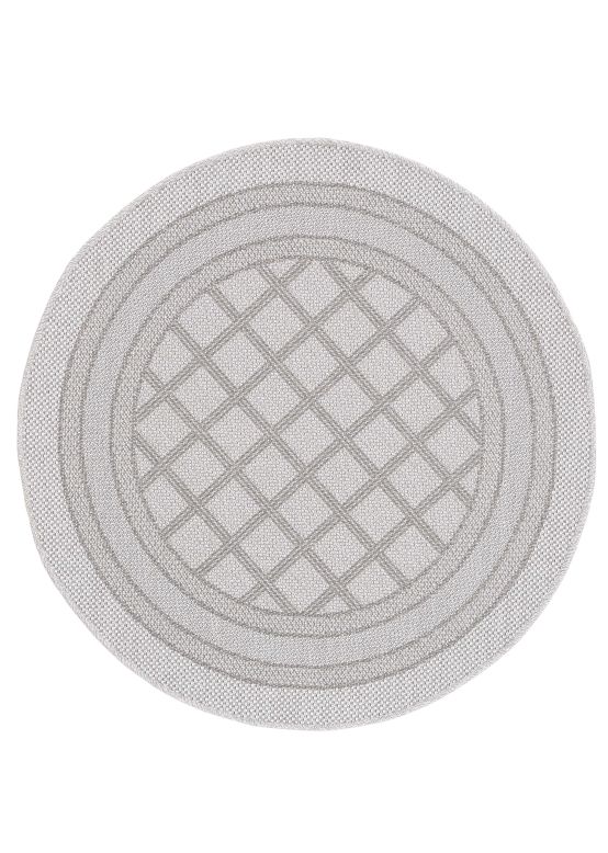 Tapis dextérieur & intérieur Boho rond Beige