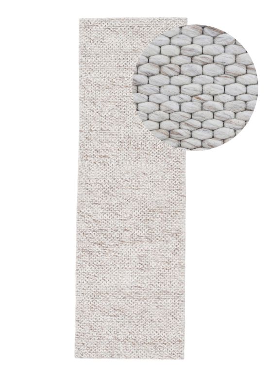 Tapis de laine Sina couloir Beige chiné