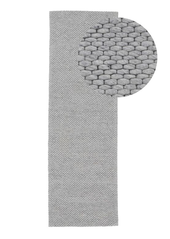 Tapis de laine Sina couloir Gris