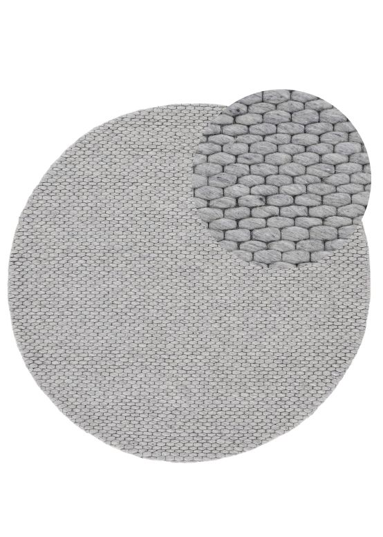 Tapis de laine Sina ronde Gris