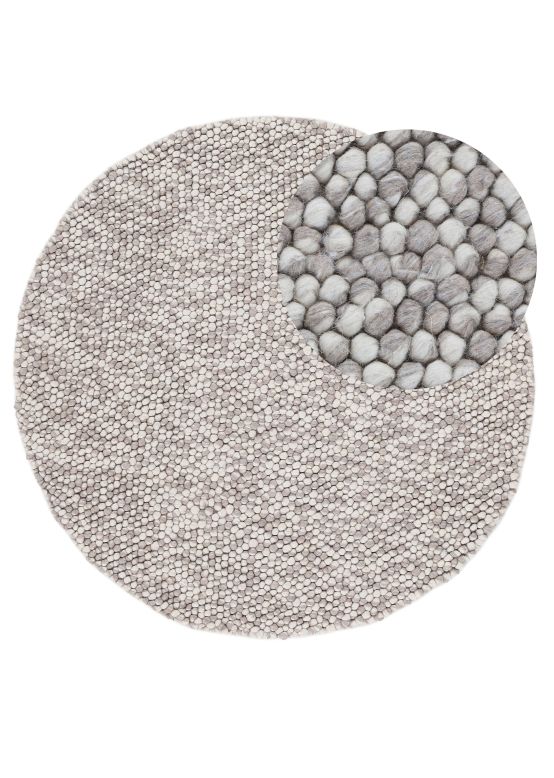 Tapis de laine Calo ronde Beige