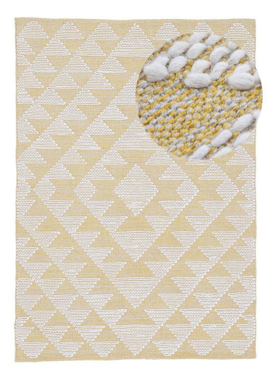 Tapis en coton Kilim Durry Jaune