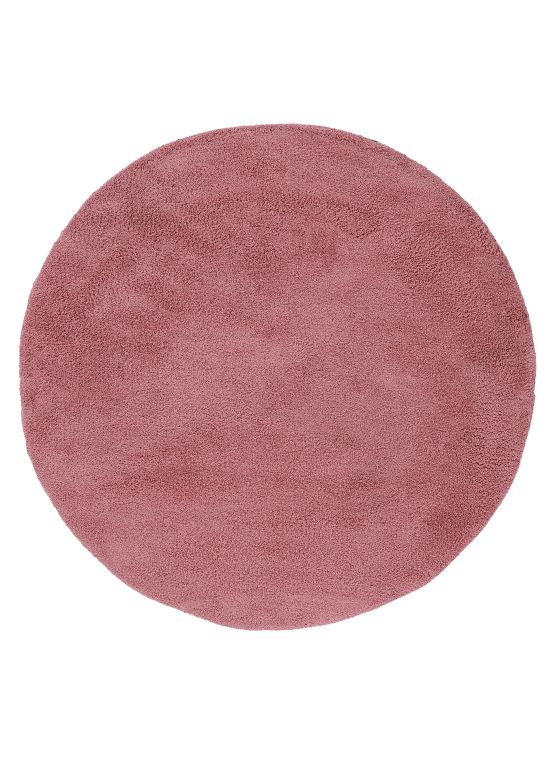 Tapis à poils longs Breeze ronde Rose