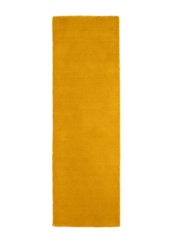 Tapis de laine Gabbeh Uni couloir Jaune
