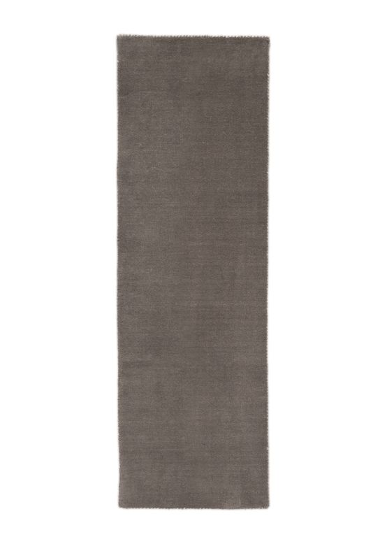 Tapis de laine Gabbeh Uni couloir Gris