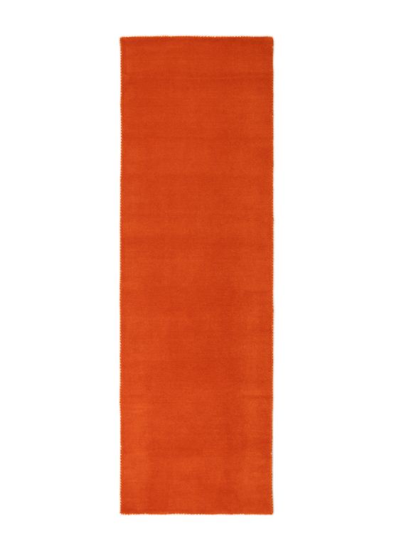 Tapis de laine Gabbeh Uni couloir Orange