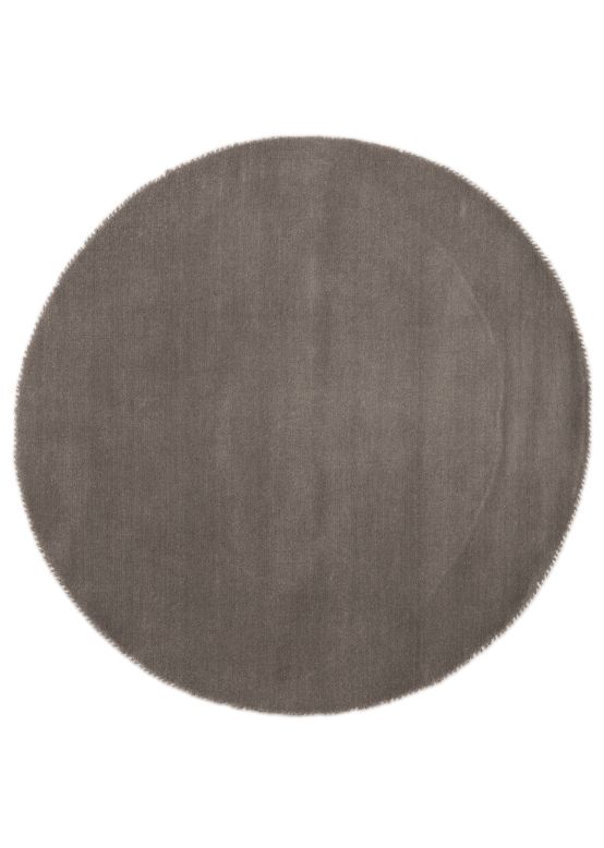 Tapis de laine Gabbeh Uni ronde Gris