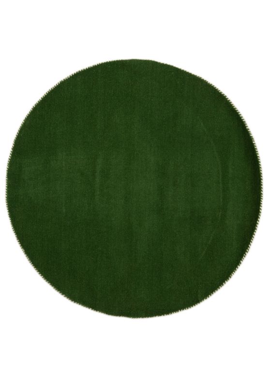 Tapis de laine Gabbeh Uni ronde Vert