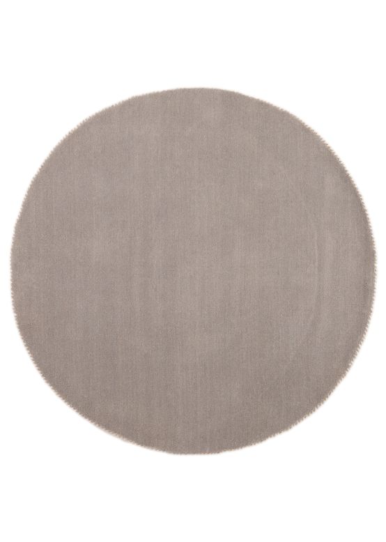 Tapis de laine Gabbeh Uni ronde Gris clair