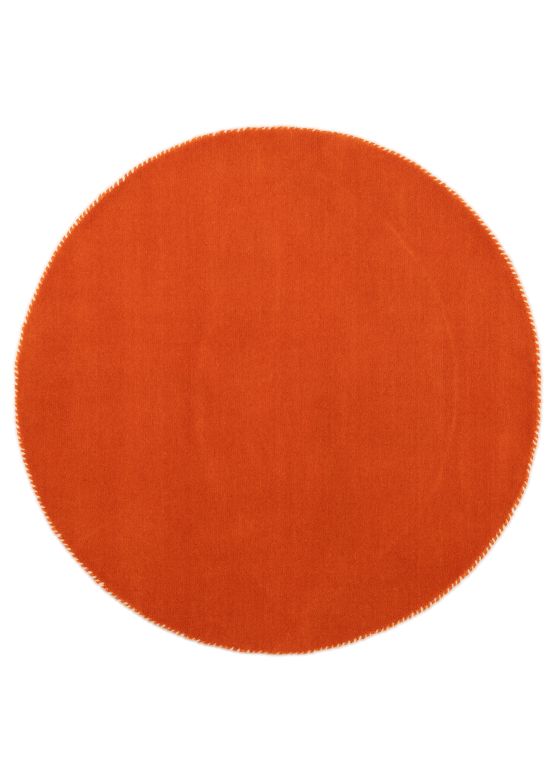 Tapis de laine Gabbeh Uni ronde Orange