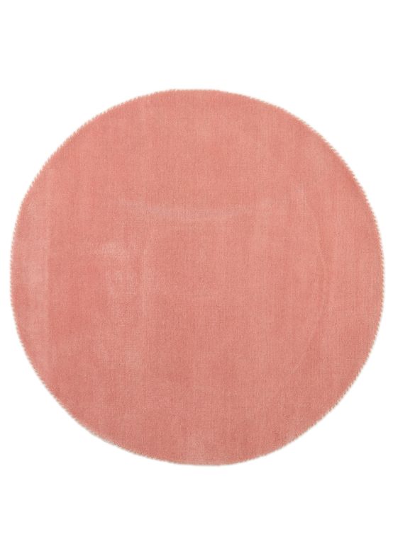 Tapis de laine Gabbeh Uni ronde Rose
