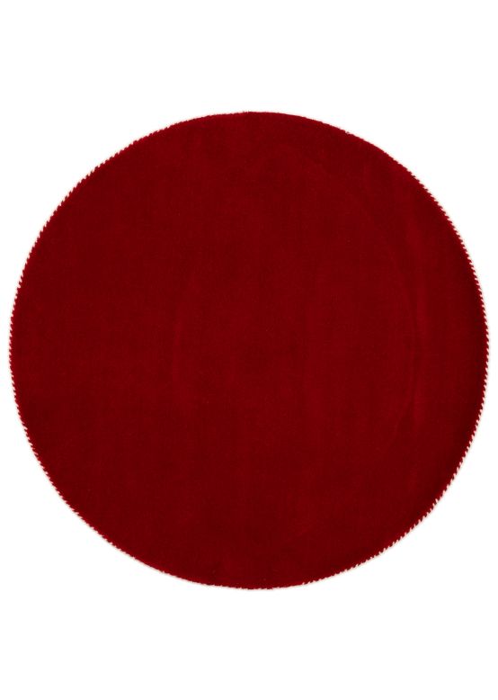 Tapis de laine Gabbeh Uni ronde Rouge