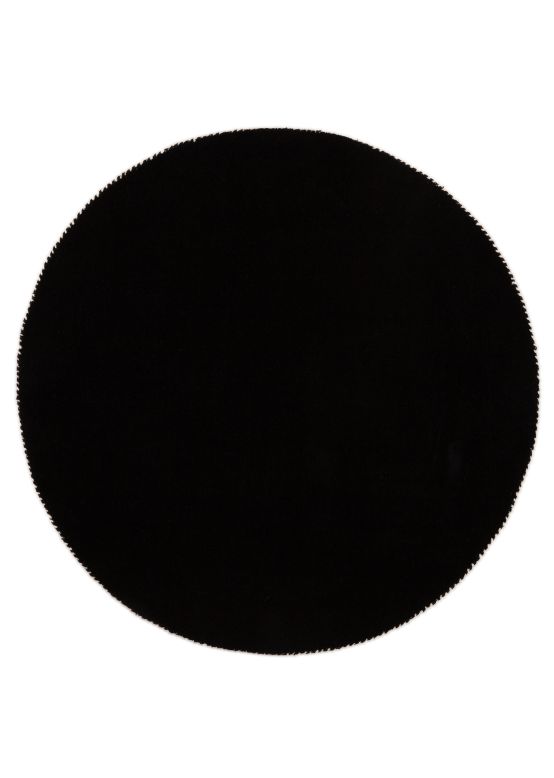 Tapis de laine Gabbeh Uni ronde Noir