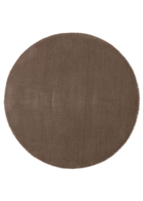 Tapis de laine Gabbeh Uni ronde Taupe