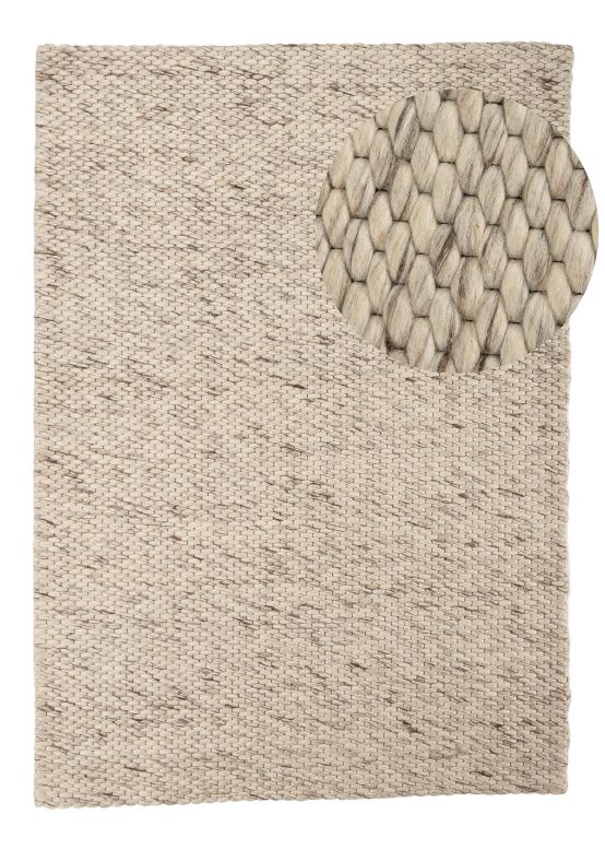 Tapis de laine Sina Gris clair chiné