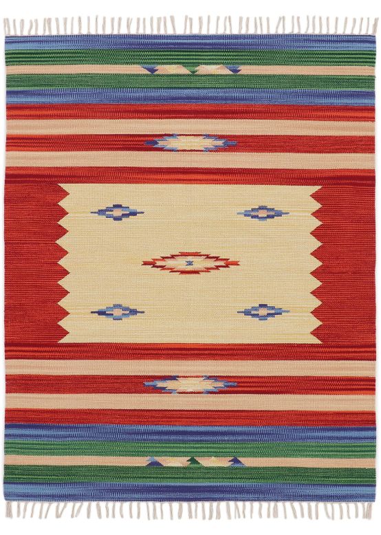 Tapis tissé à plat Kilim Mira Rouge