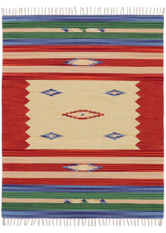 Tapis tissé à plat Kilim Mira Rouge