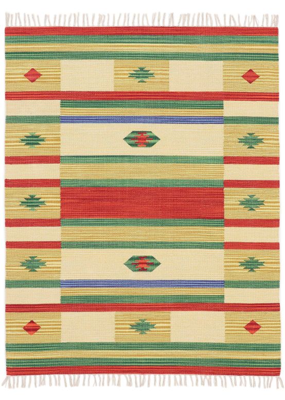 Tapis tissé à plat Kilim Mirza Jaune