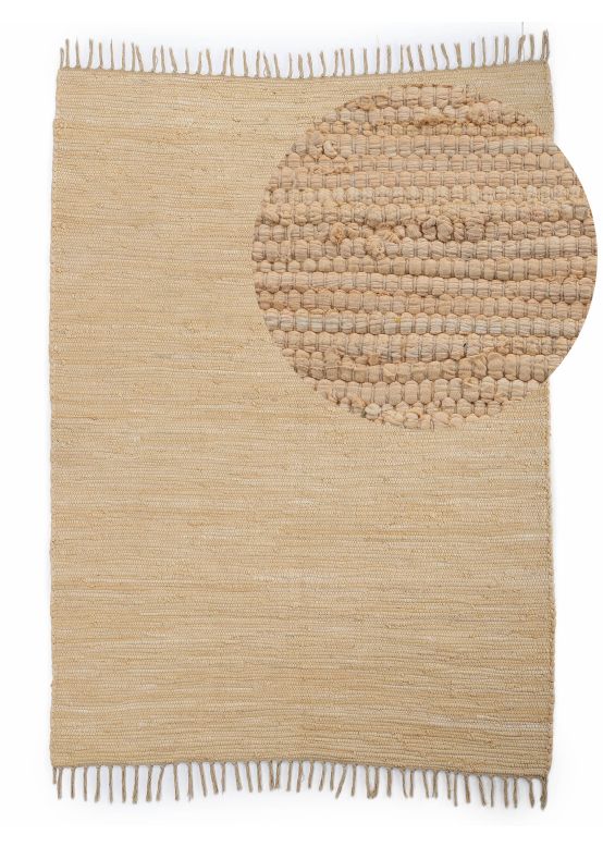 Tapis tissé à plat Kilim Chindi Uni Beige