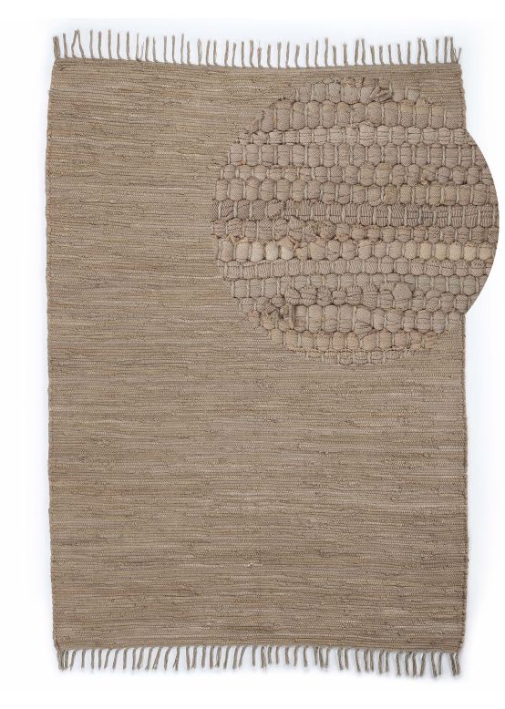 Tapis tissé à plat Kilim Chindi Uni Taupe